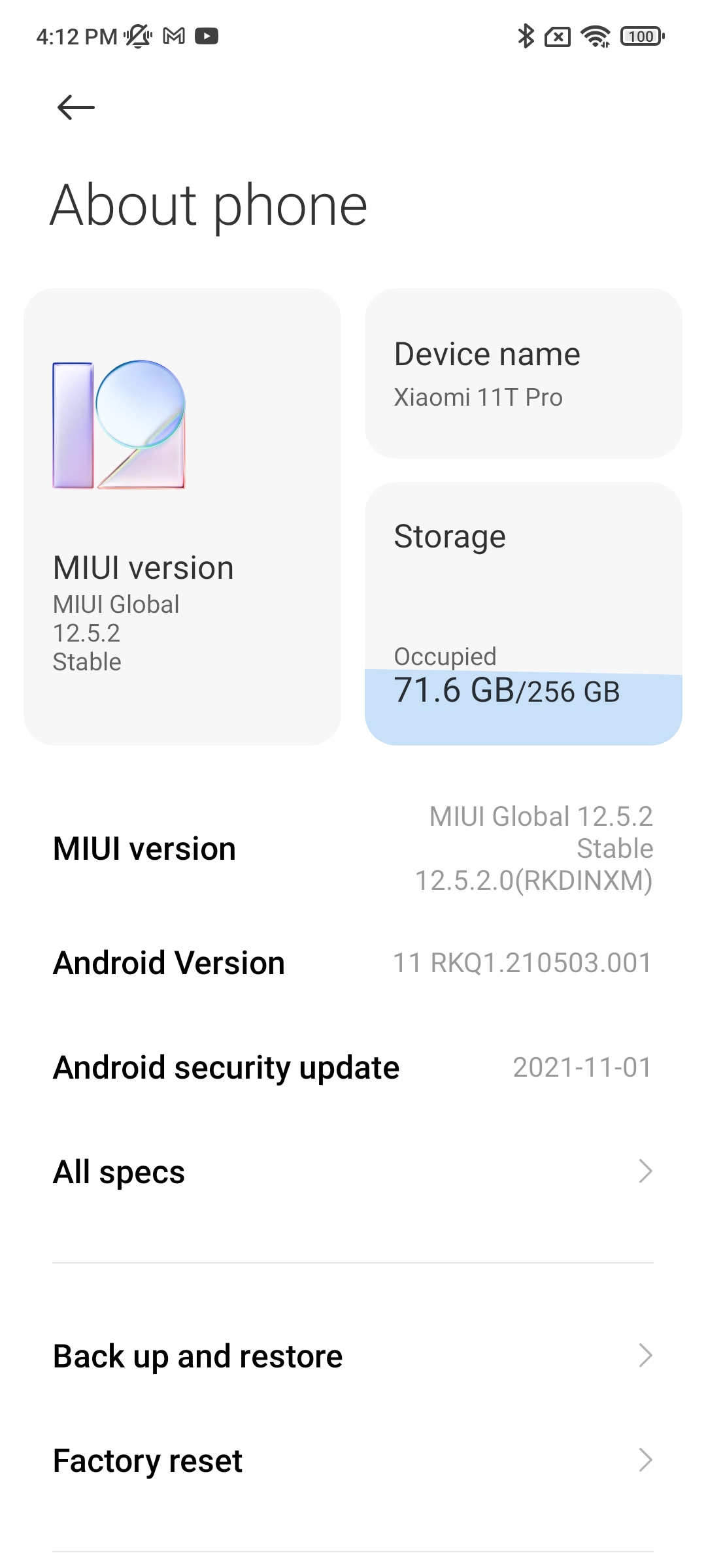 Xiaomi 11T Pro UI Screenshots Images