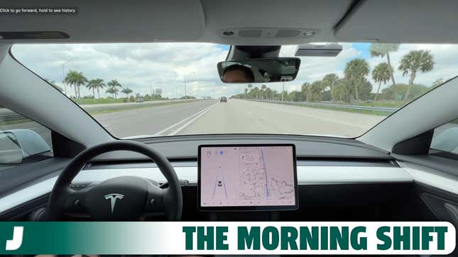 A Tesla Model 3 with Autopilot engaged.