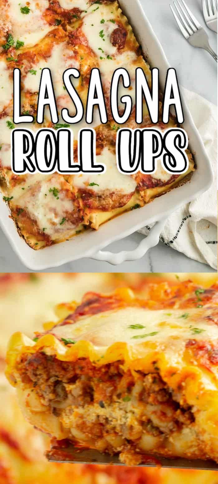 lasagna roll ups with cheese and meat on top