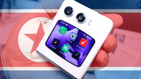 Smartphone, Faltbares Display, foldable, Flagge, Nordkorea, Korea, Doogee, Doogee V Flip Pro, Madusan, M1005