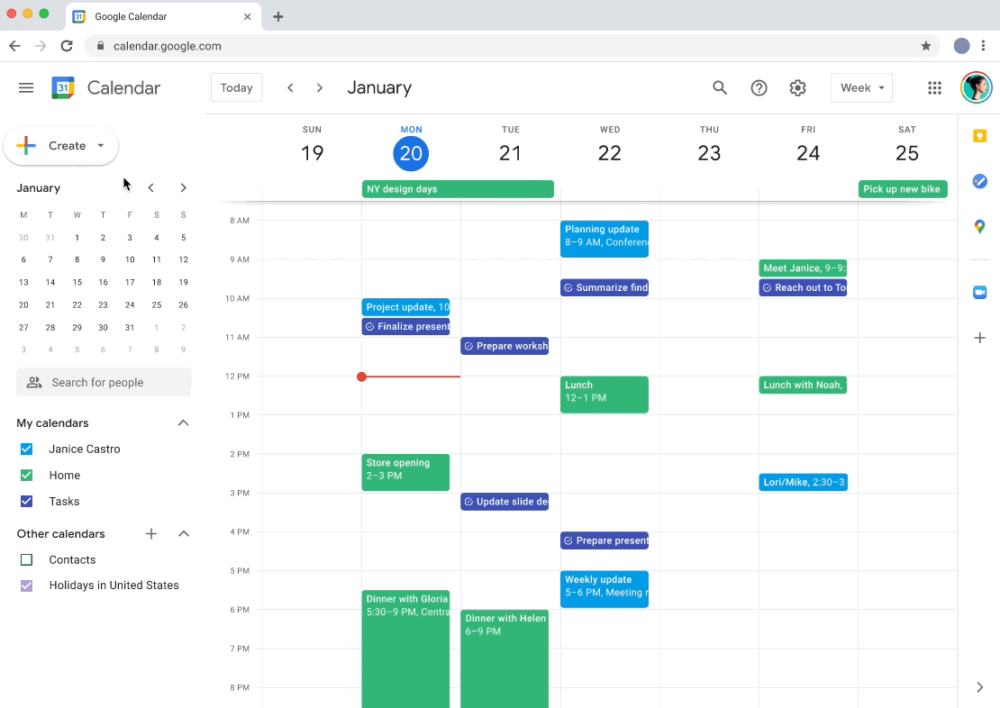 Google Calendar booking page