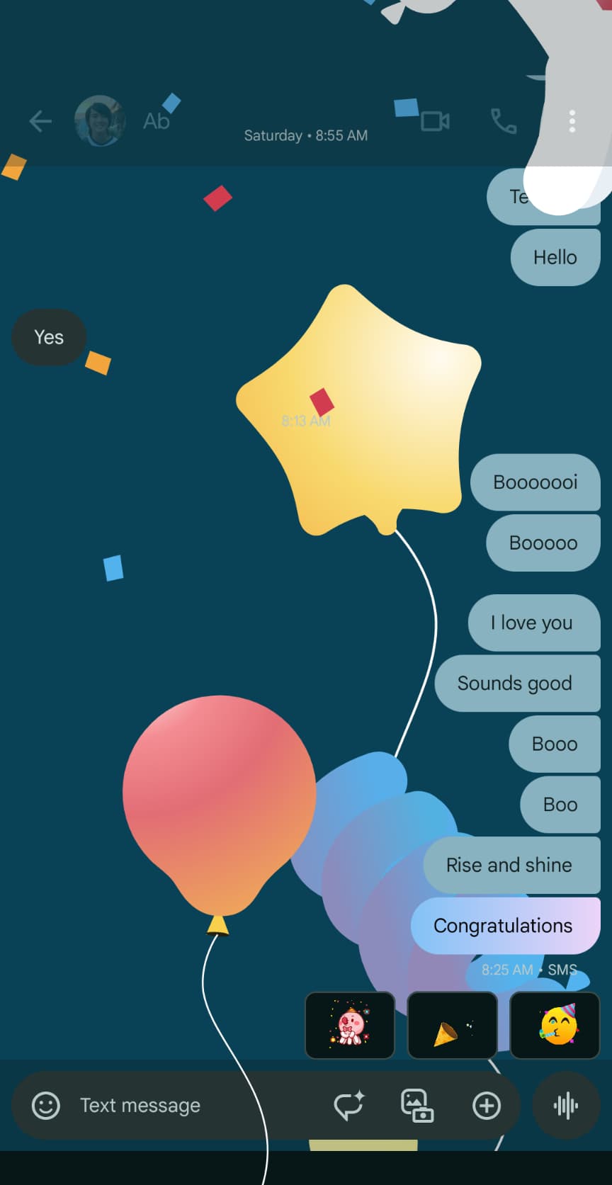 Google Messages Screen Effects