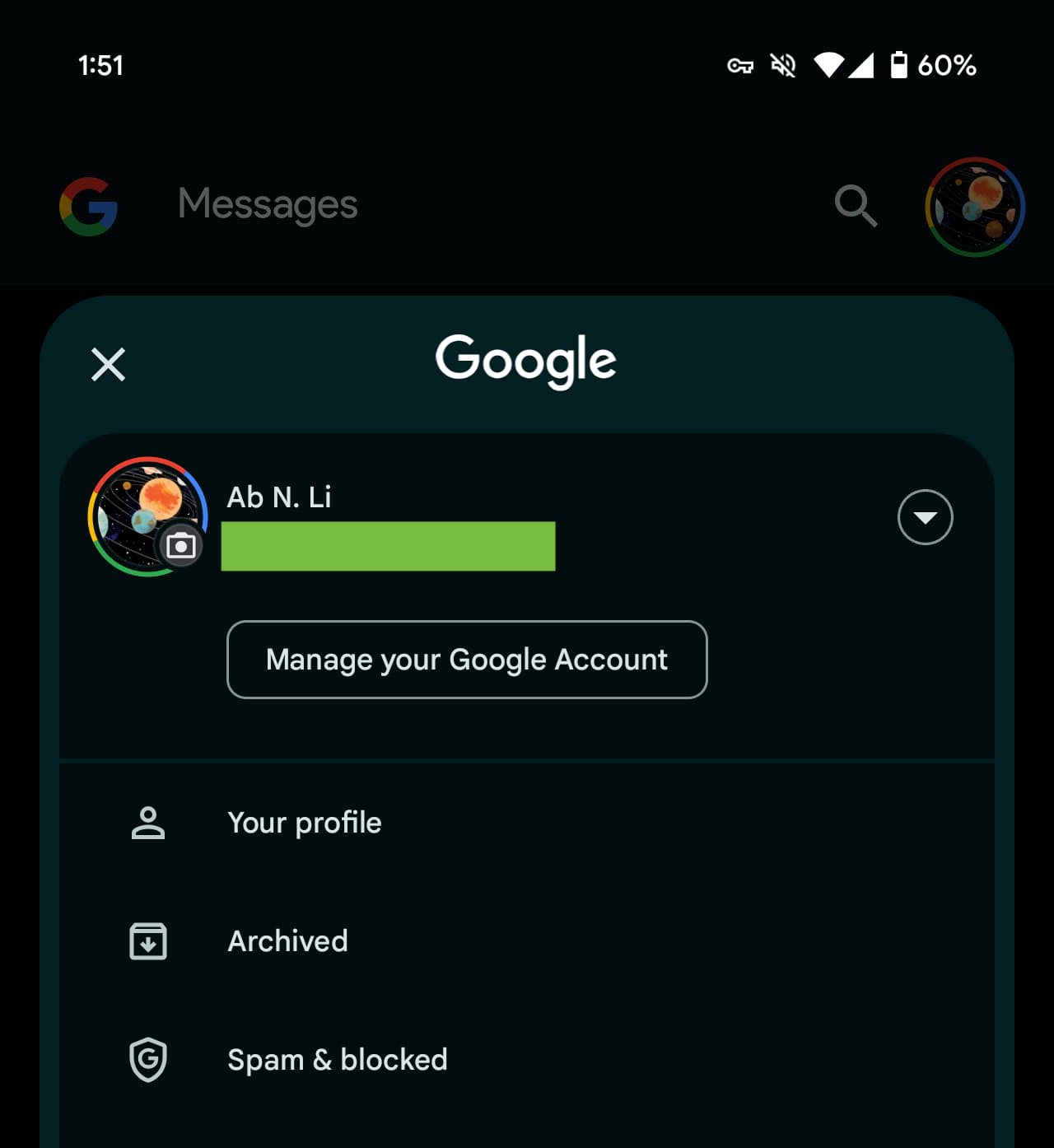 Google Messages Your profile