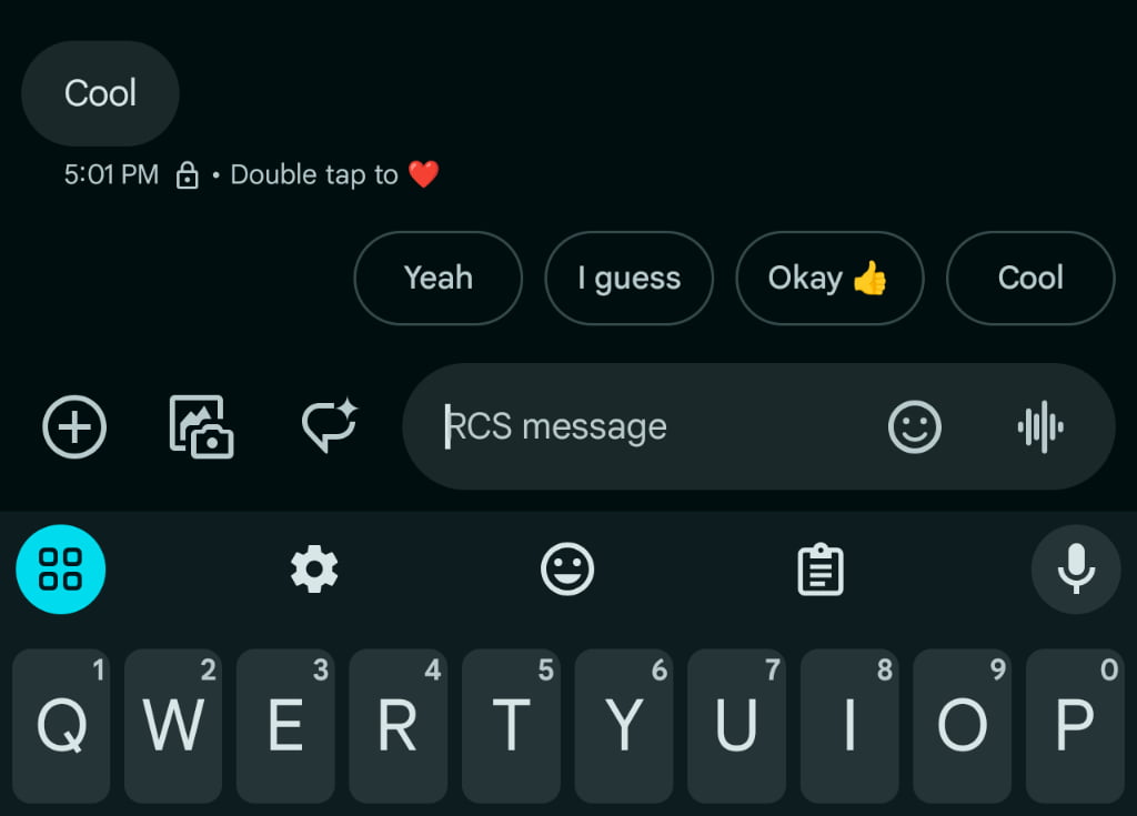 Google Messages double tap