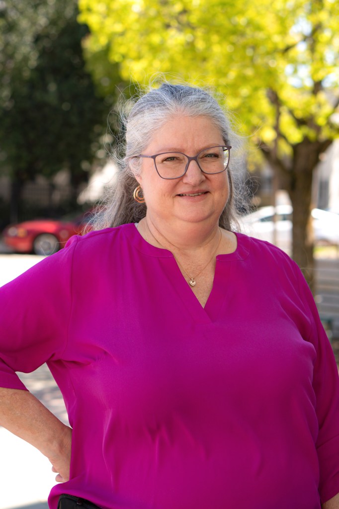 Cathy Darling Allen, the County Clerk and Registrar of Voters for Shasta County, in Redding on April 2, 2024. Darling Allen will retire in May to reduce stress in light of new health concerns. Photo by Cristian Gonzalez for CalMatters
