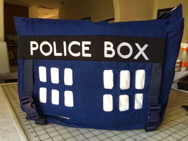 Homemade TARDIS Messenger Bag