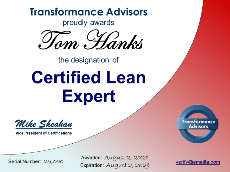 lean expert certification