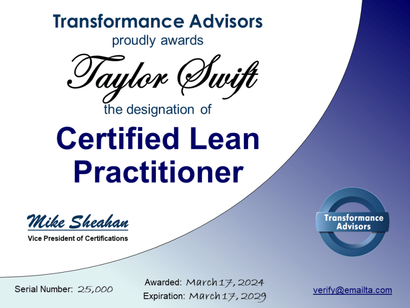 lean practitioner certification