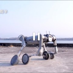 Unitree B2-W robot dog shows off human carrying, flips, and off-road skills