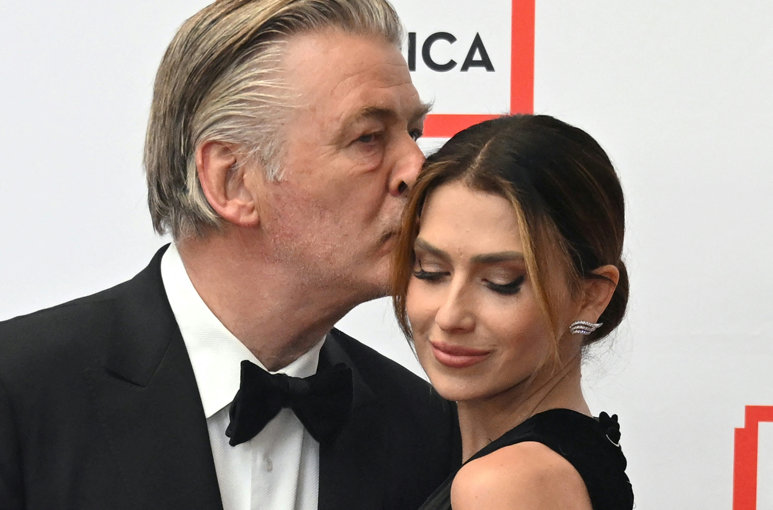 US actor Alec Baldwin and his wife Hilaria Baldwin arrive for the PEN America Literary Gala at the American Museum of Natural History in New York City on May 18, 2023. This year's gala, hosted by US comedian Colin Jost, is honoring Canadian writer and producer Lorne Michaels. (Photo by TIMOTHY A. CLARY / AFP) (Photo by TIMOTHY A. CLARY/AFP via Getty Images)