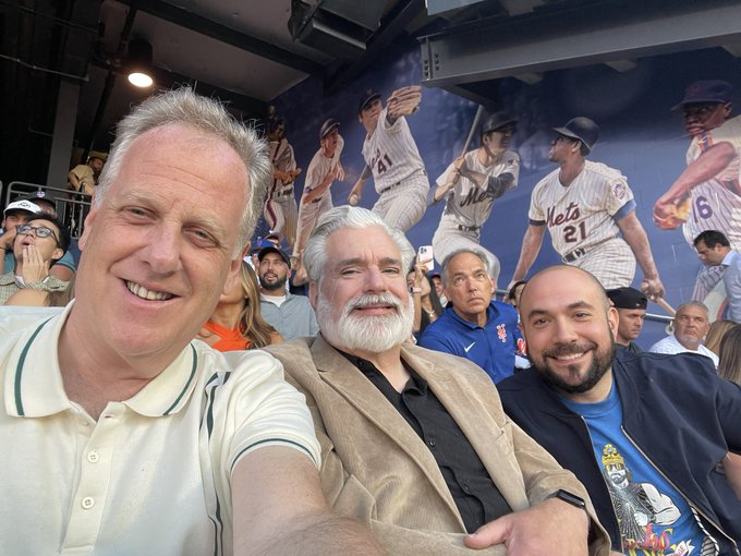 Michael Kay, Don La Greca and Peter Rosenberg (left to right) at Citi Field. Photo courtesy of ESPN New York.