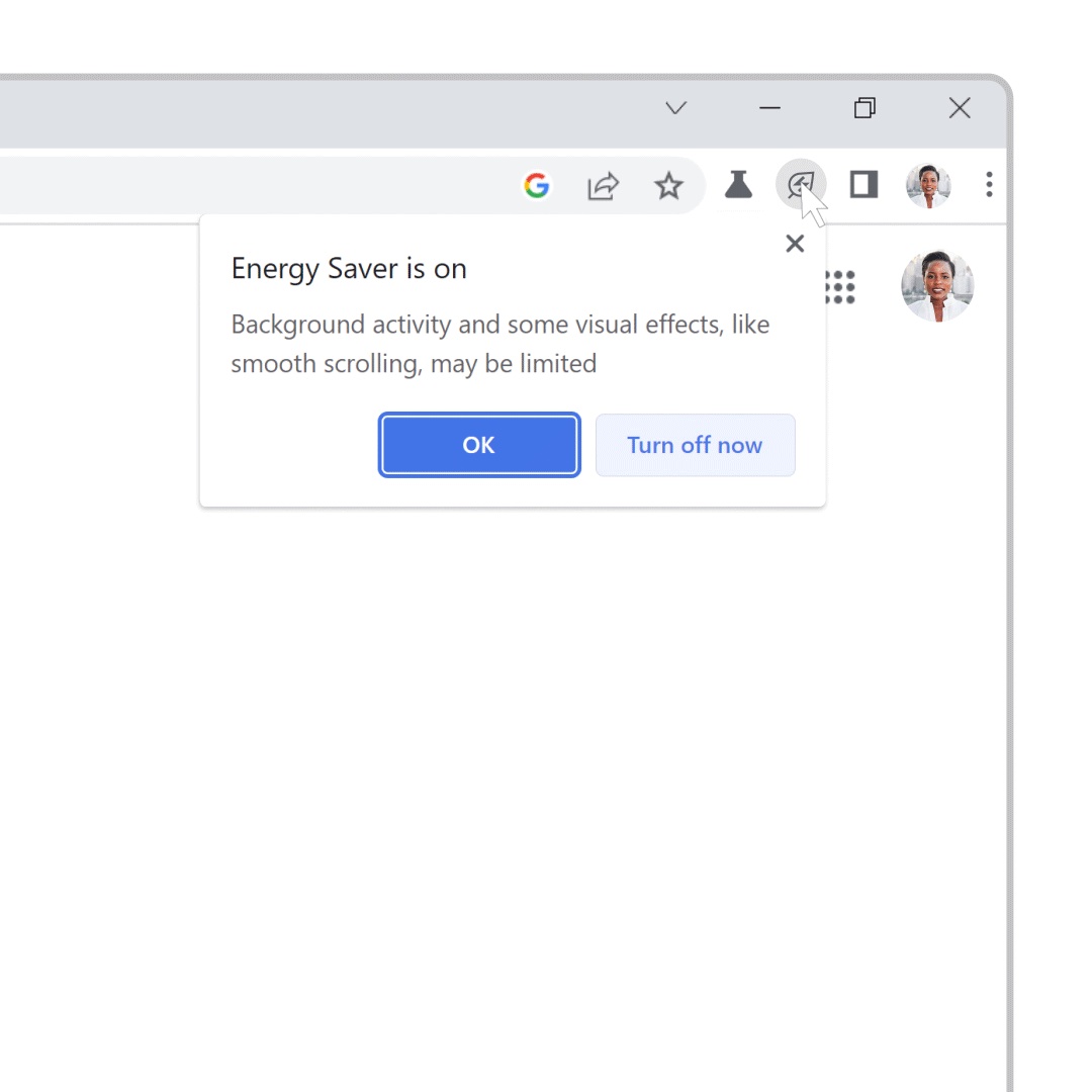 Google Chrome energy saver