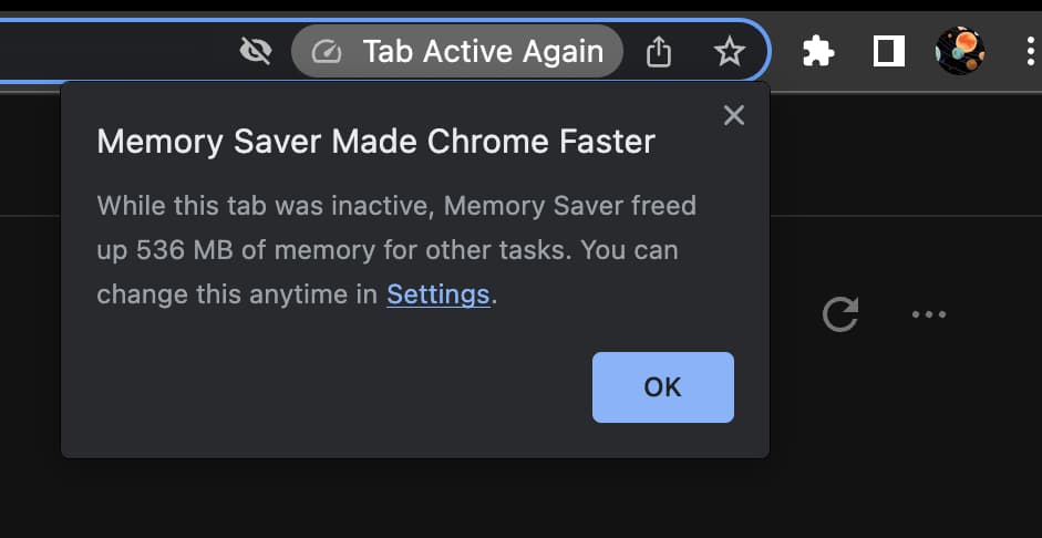 Chrome Memory Energy Saver