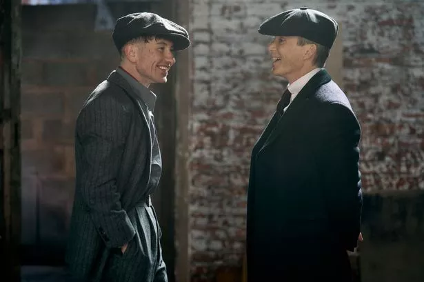 Barry Keoghan and Cillian Murphy on the Peaky Blinders film set