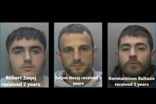 (l-r) Robert Zeqaj received two years imprisonment; Fatjon Nezaj received three years and six months' imprisonment; and Konstantinos Baltasis received two years' imprisonment with three months to run concurrently for money laundering