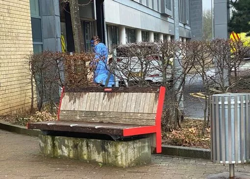 Staff in protective clothing at South Bristol Hospital