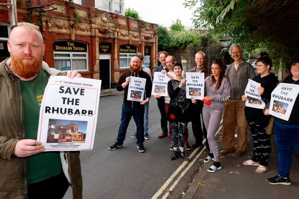 Campaigners outside the Rhubarb Tavern