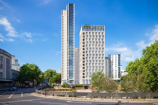 Views of the area next to the Bearpit roundabout, showing plans to demolish the Premier Inn and build two new towerblocks