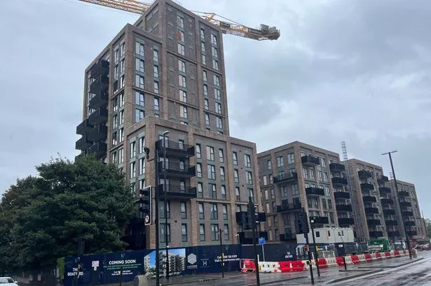 The unfinished Boatyard development on Bath Road in Totterdown