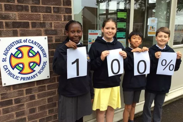 Year six pupils at St Augustine of Canterbury Catholic Primary School attained a 100 percent pass rate in reading during recent SATs.