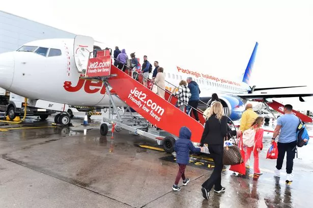 Passengers boarding a Jet2 flight