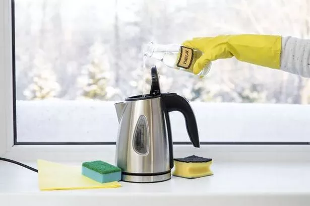 Woman-pouring-natural-destilled-acid-white-vinegar-in-electric-kettle-to-remove-boil-away-the-limescale