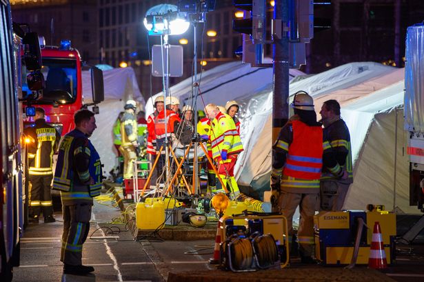 Paramedics at a Christmas market in Magdeburg