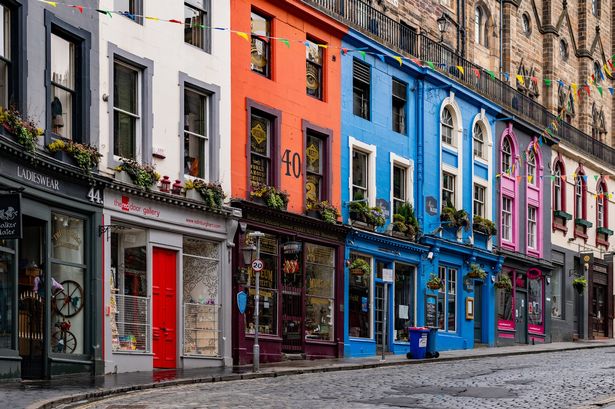 A quiet morning and an empty Victoria Street in Edinburgh's historic Old Town.