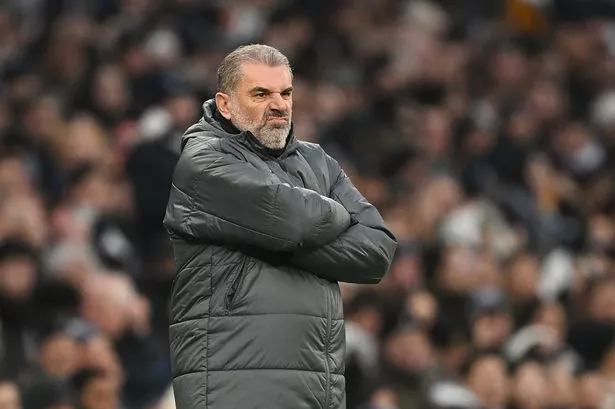 Ange Postecoglou, Manager of Tottenham Hotspur, looks on during the Premier League match between Tottenham Hotspur FC and Wolverhampton Wanderers FC at Tottenham Hotspur Stadium