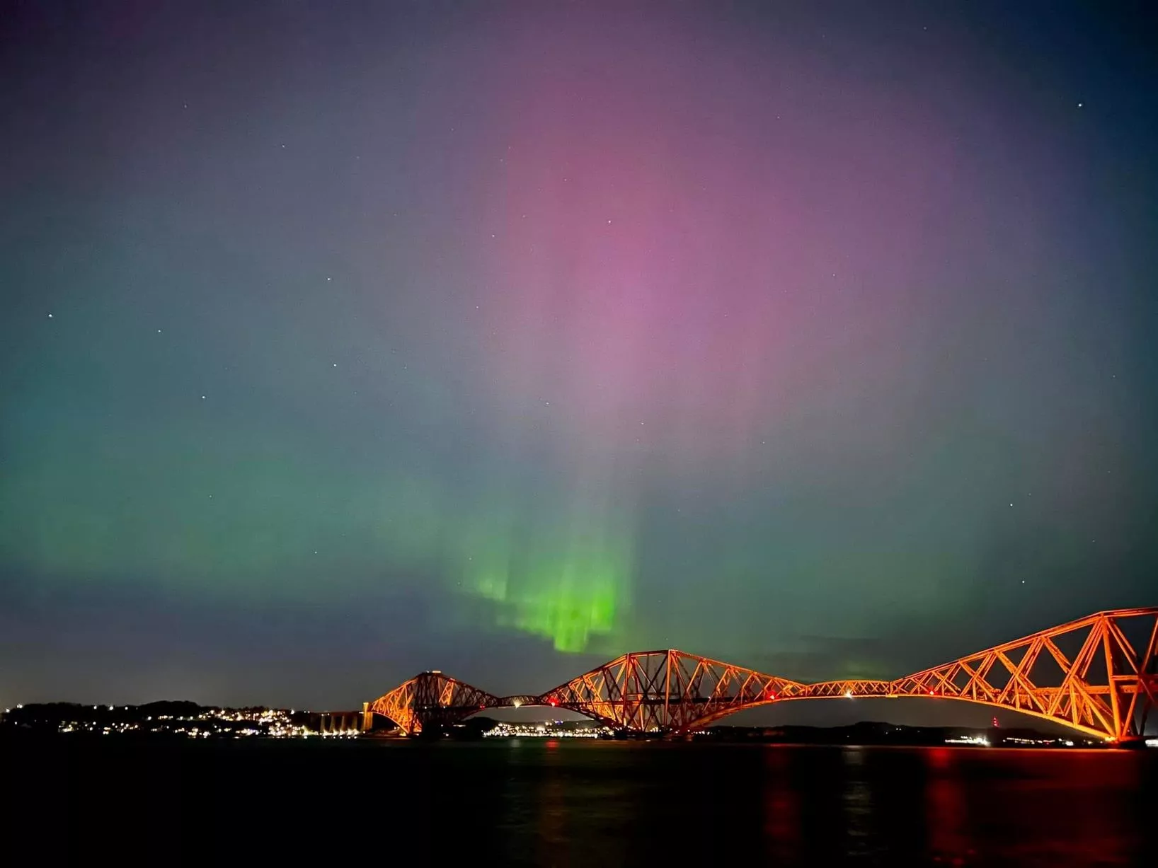 Dmitrius Rumiancev snapped a shot of the Northern Lights over South Queensferry