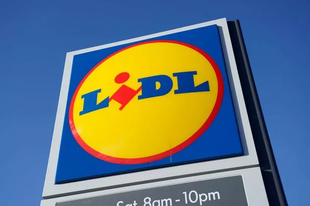 A general close-up view of a Lidl supermarket store sign