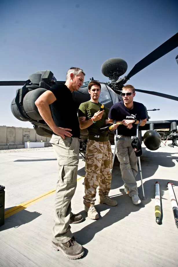 England cricketer Andrew Flintoff along with Gary Lineker in Afghanistan meeting combat medical team winners