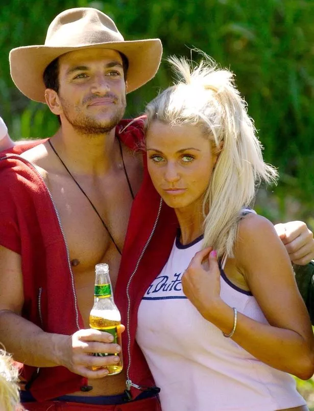 katie and peter posing after Im a Celeb finished