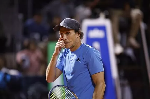 Diego Forlan lost his pro tennis debut in 47 minutes.