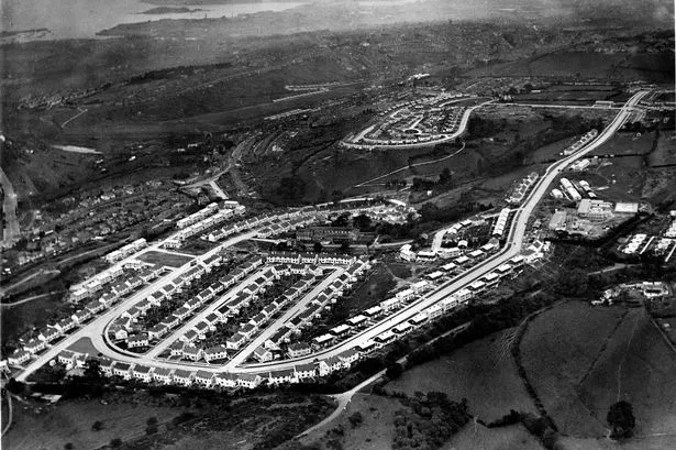 Efford looking West, Efford estate - c1949