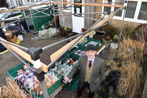 Paul Cockle says that the damaged gazebo has left the stall open to the elements