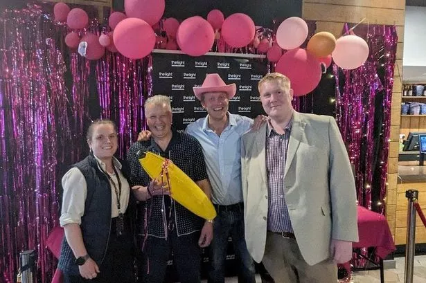 In happier times, Johnathan Wilson (right) with friends and colleagues (Image Cllr Peter Snow)