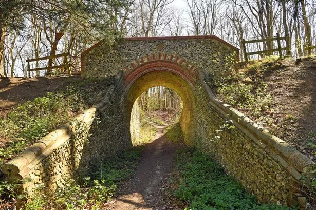 Historic small bridge in the woodland