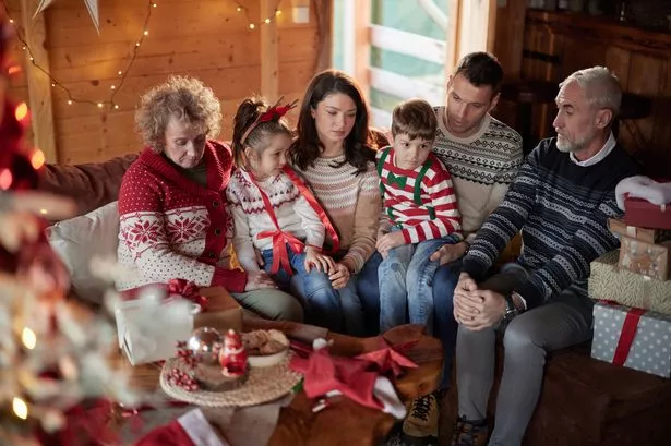 Concerned family gathered at Christmas