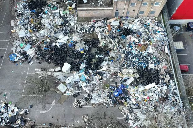 Illegally dumped waste in Imperial Way, Croydon