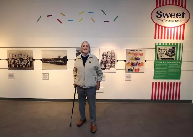 Taveners Sweets story pictured former Taverners Purchasing Manager Ken Bryan at Museum of Liverpool Exhibition. Photo by Colin Lane