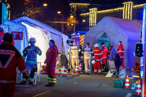 Paramedics at a Christmas market in Magdeburg