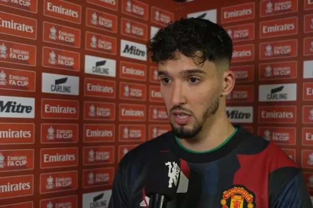 Altay Bayindir is interviewed after the FA Cup win over Arsenal.