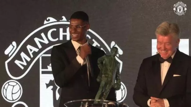 Marcus Rashford was honoured at the United end of season awards