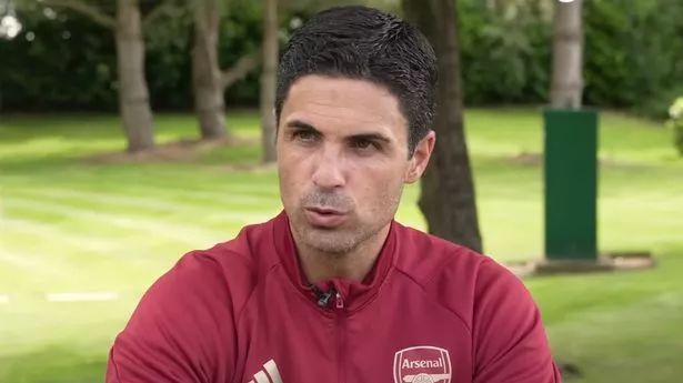 Arsenal manager Mikel Arteta speaking during a media interview