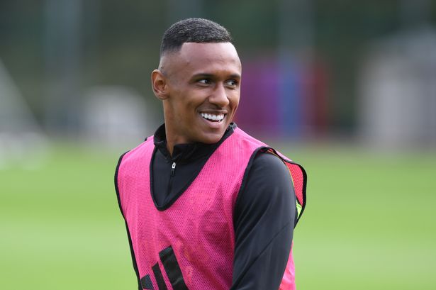 Marquinhos of Arsenal during a training session at London Colney