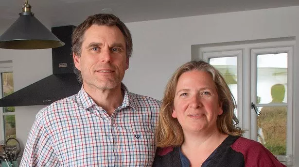 Robert and Becky Fooks in their new kitchen