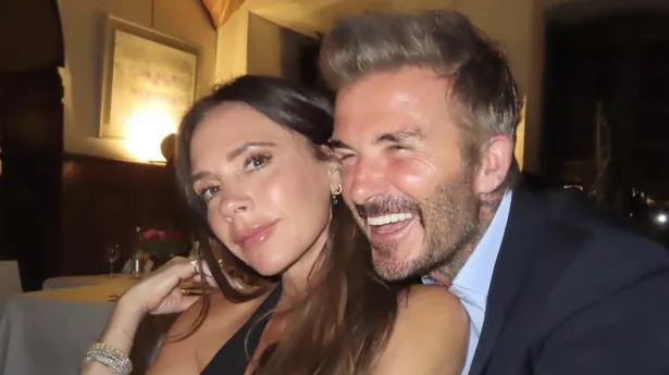 David and Victoria Beckham posing together