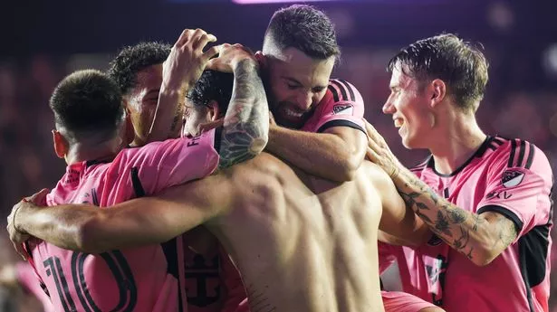 Lionel Messi joined in with wild celebrations after Leonardo Campana's winner against DC United