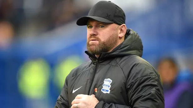 Wayne Rooney looks on prior to the match between Birmingham City and Ipswich Town